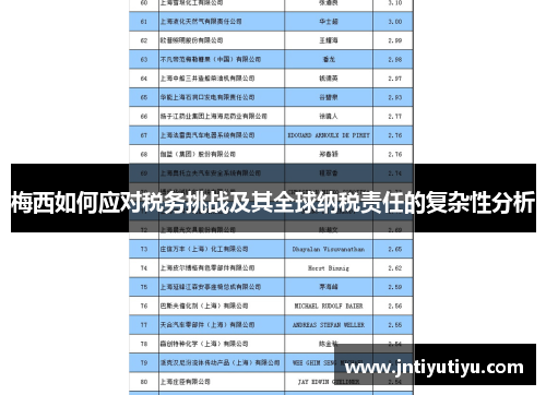 梅西如何应对税务挑战及其全球纳税责任的复杂性分析